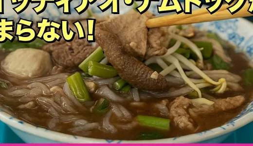 「タイの屋台で常連化！？クイッティアオナムトックが止まらない！」